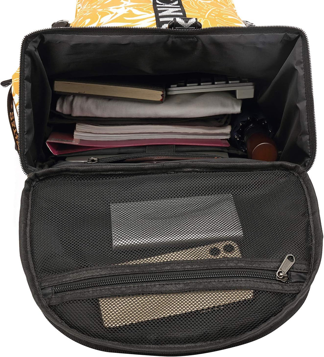 Sporttasche, Rucksack, 4-Wege-wasserdicht, mit Schuhfach für Reisen, Sport, Wandern, Laptop, senfgel