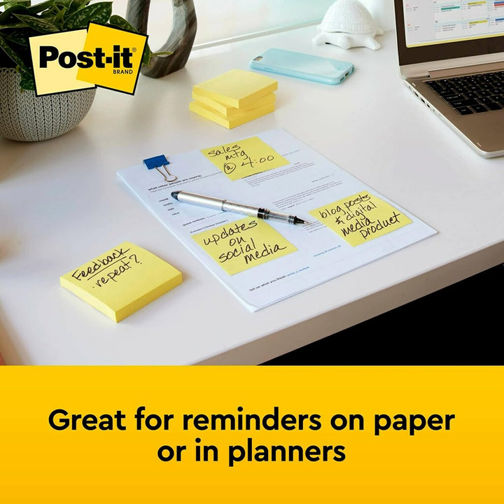 Original Notes, 3 x 3, Canary Yellow, 12 100-Sheet Pads/Pack 12 Pads 7,6 x 7,6 gelb, 12 Pads 7,6 x 7