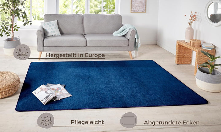 Hanse Home Nasty Läufer – Flauschiger Kurzflor Teppich Einfarbig Unifarben für Esszimmer, Wohnzimmer