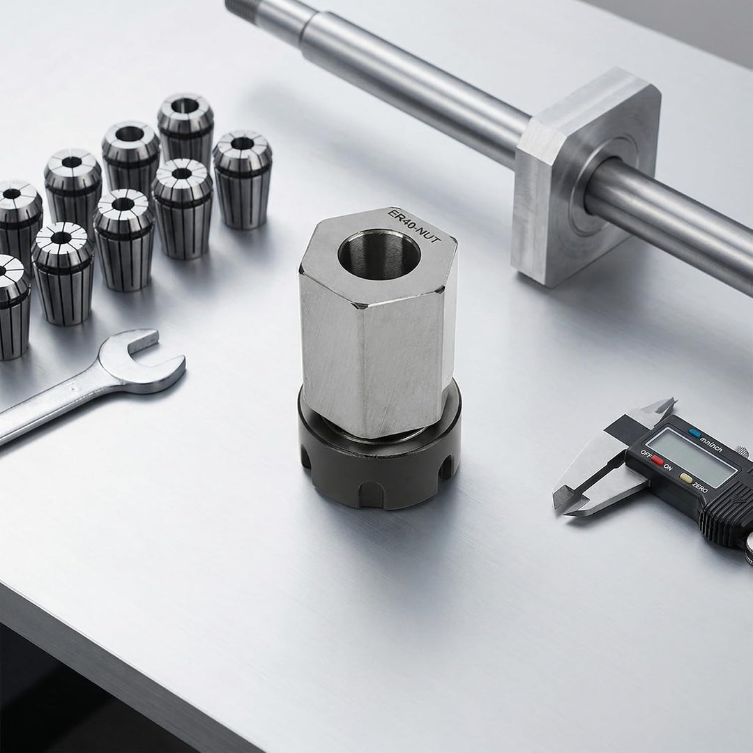 Fafeicy ER40 Sechskant Spannzangen mit 0,015 Genauigkeit, 7,5 x 5 x 5 cm Kohlenstoffstahl Spannzange