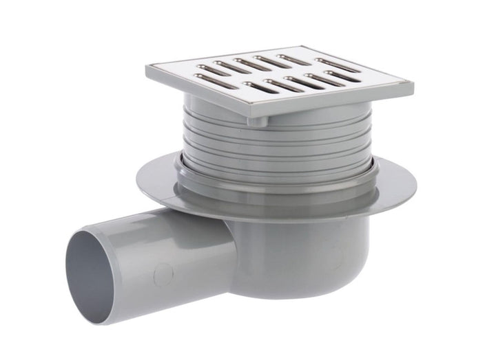 RUGSelf Balkon- u. Terrassenablauf 10x10cm seitlicher Ablauf DN50 drehbar 316739