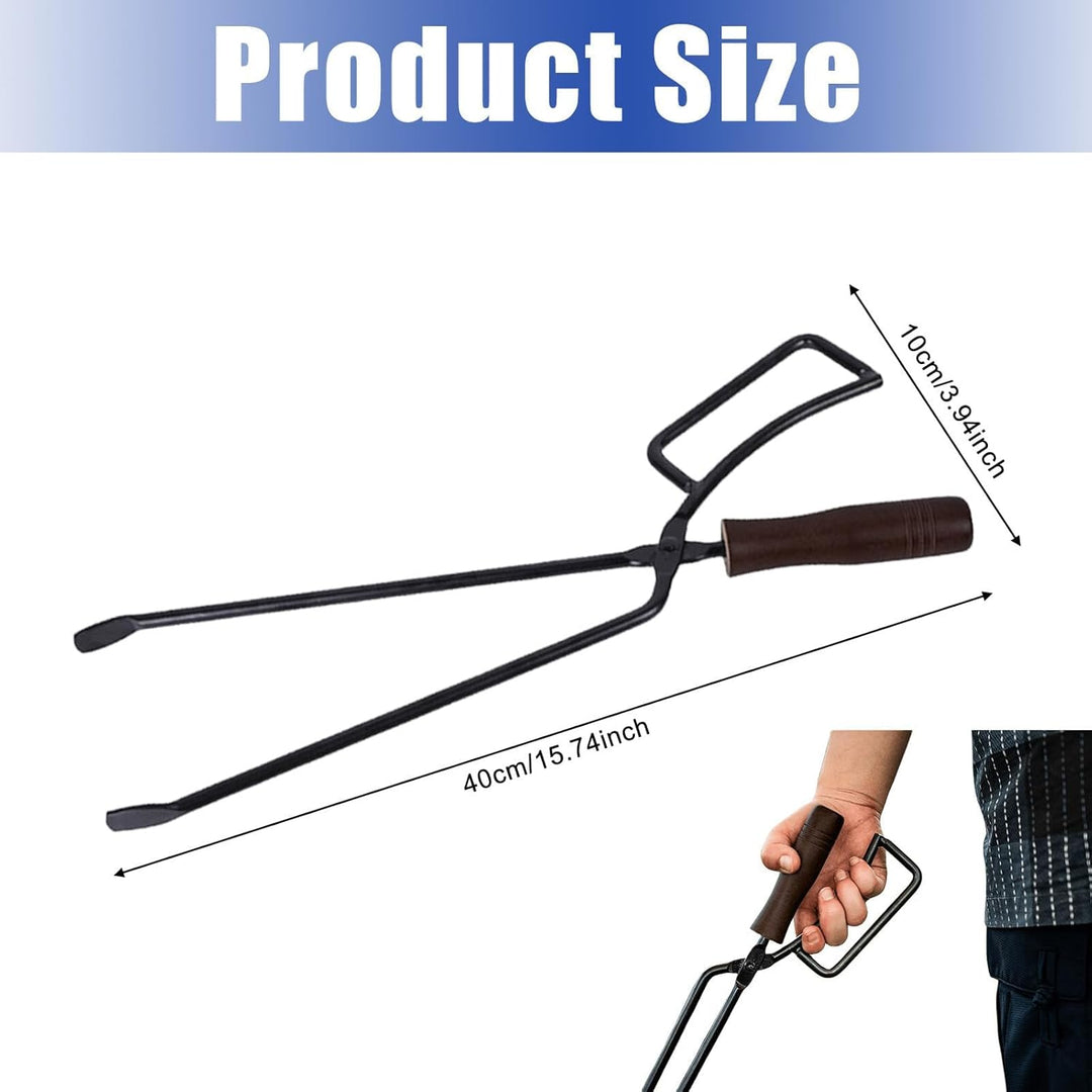 Kaminzange, 46 x 11cm Feuerzange utdoor KaminZange Kohlenzange Schwerlast Kaminholzzange Universal l
