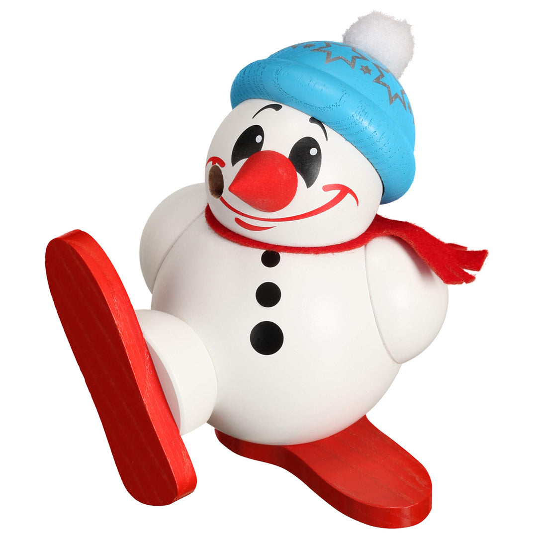 Seiffener Volkskunst | Deko Räuchermännchen | Cool-Man Räuchermann 11 cm | Schneemann | Original Erz
