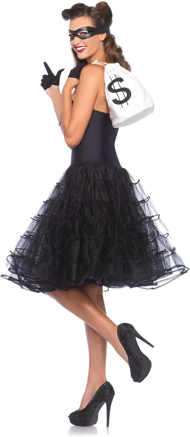 LEG AVENUE 85481 - Rockabilly swing dress Petticoats, Grösse M/L (Schwarz) Grösse: M/L (EUR 40-42) S