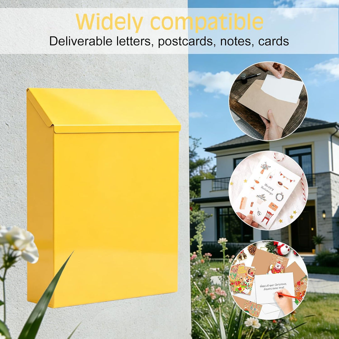 Briefkasten Klein: Briefkasten Bunt mit Schloss und 2 Schlüsseln, 30x23x6cm Zaunbriefkasten, Postkas