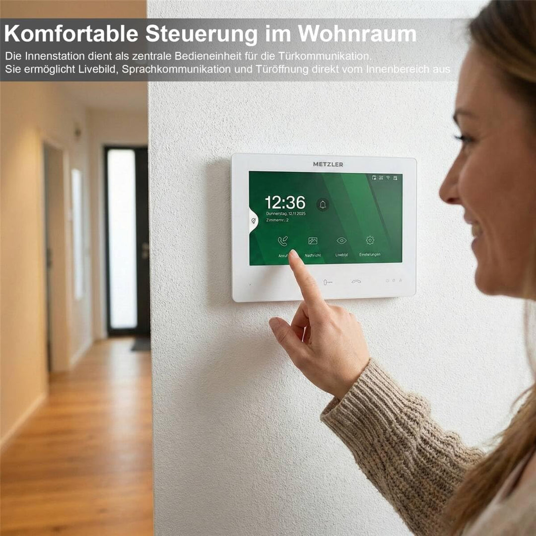 Metzler XDM10 Video Türsprechanlage mit austauschbarem Namensschild Komplettset | Video Sprechanlage