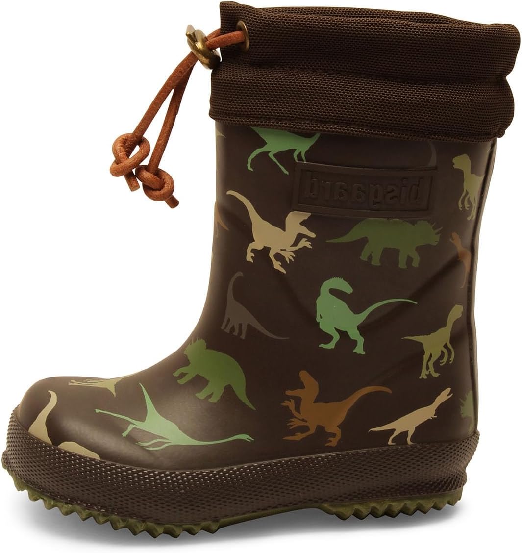 Bisgaard Unisex Kinder Thermo Gummistiefel 33 EU Brown Dino, 33 EU Brown Dino