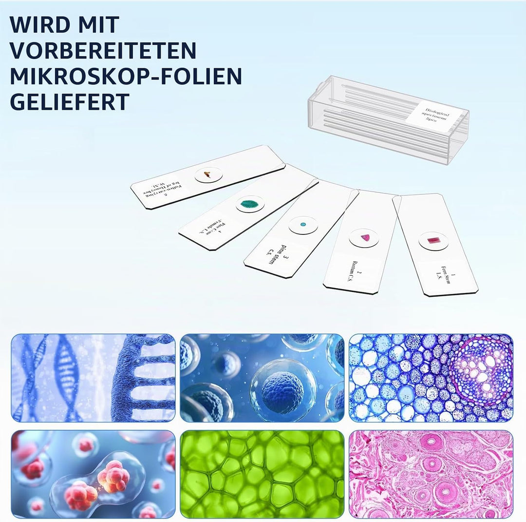 HUTACT Mikroskop für Kinder Erwachsene Anfänger: 40-2000X Compound Biologie Mikroskop mit Slide Kit