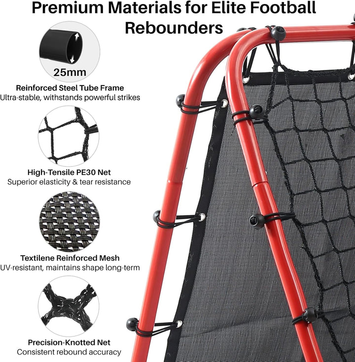 Doppelseitige Rebounder Net Fussball Training Ausrüstung, 100/120/180cm, Fussball Tor Kickback Ziel