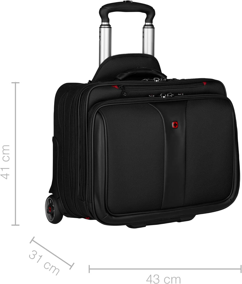 Wenger Patriot 2-TLG Laptop Trolley für Notebook bis 17 Zoll, herausnehmbare Laptoptasche 15,6 Zoll,