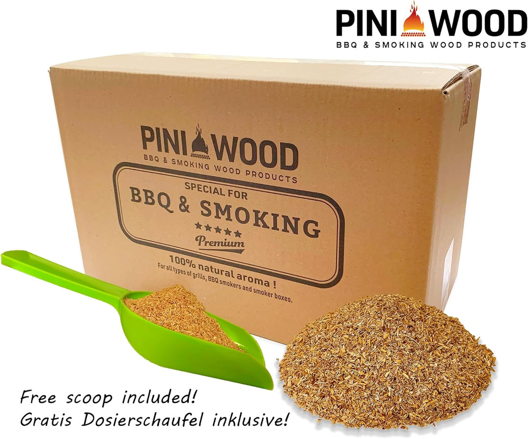 PINI 5 Kg Räucherchips Erle ohne Rinde 1-3 mm Smoking Chips Räucherspäne