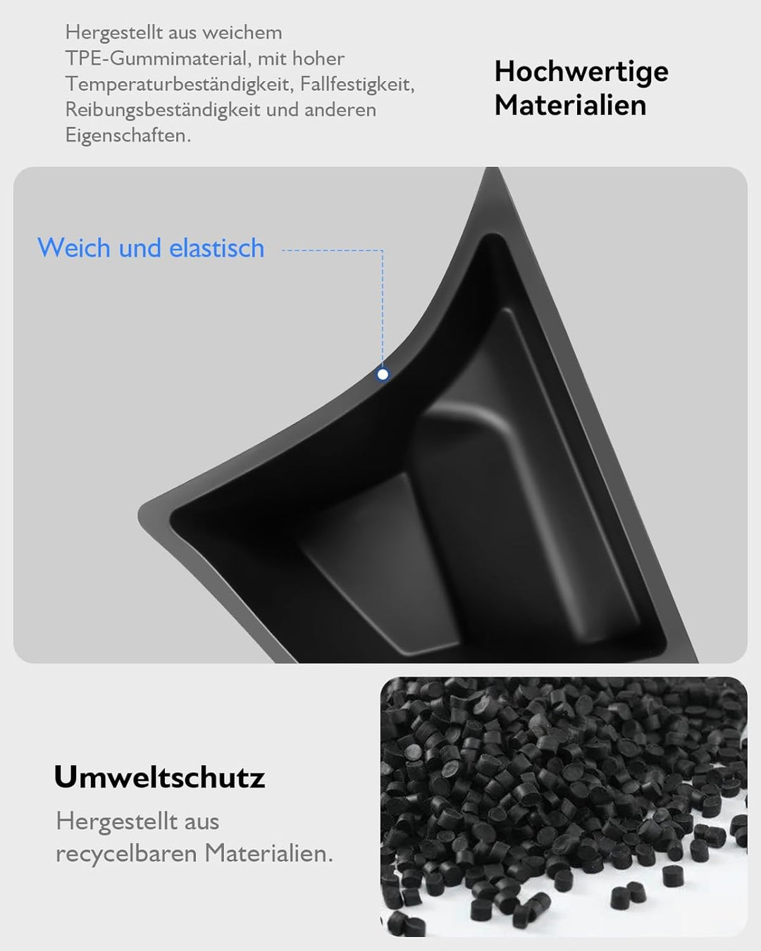 2Pcs Exquisit Kofferraum Organizer für Tesla Model 3 Highland 2024 2025,【Unterteiltes Design】 TPE Ko