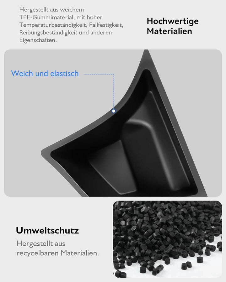 2Pcs Exquisit Kofferraum Organizer für Tesla Model 3 Highland 2024 2025,【Unterteiltes Design】 TPE Ko