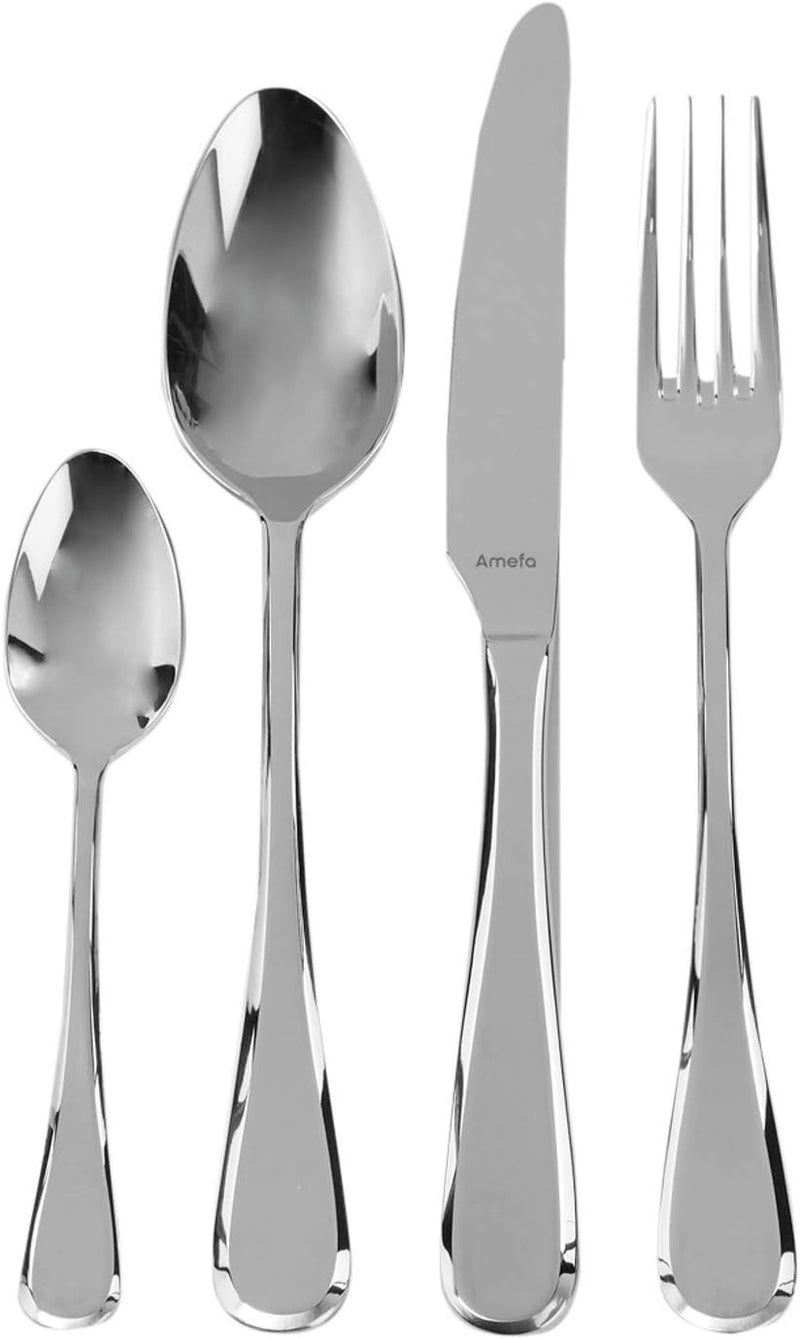 Amefa DRIFT Besteck Set, Besteck für 6 Personen, 24-teilig, 18/10 Edelstahl, 13/0 Klingenstahl, rost