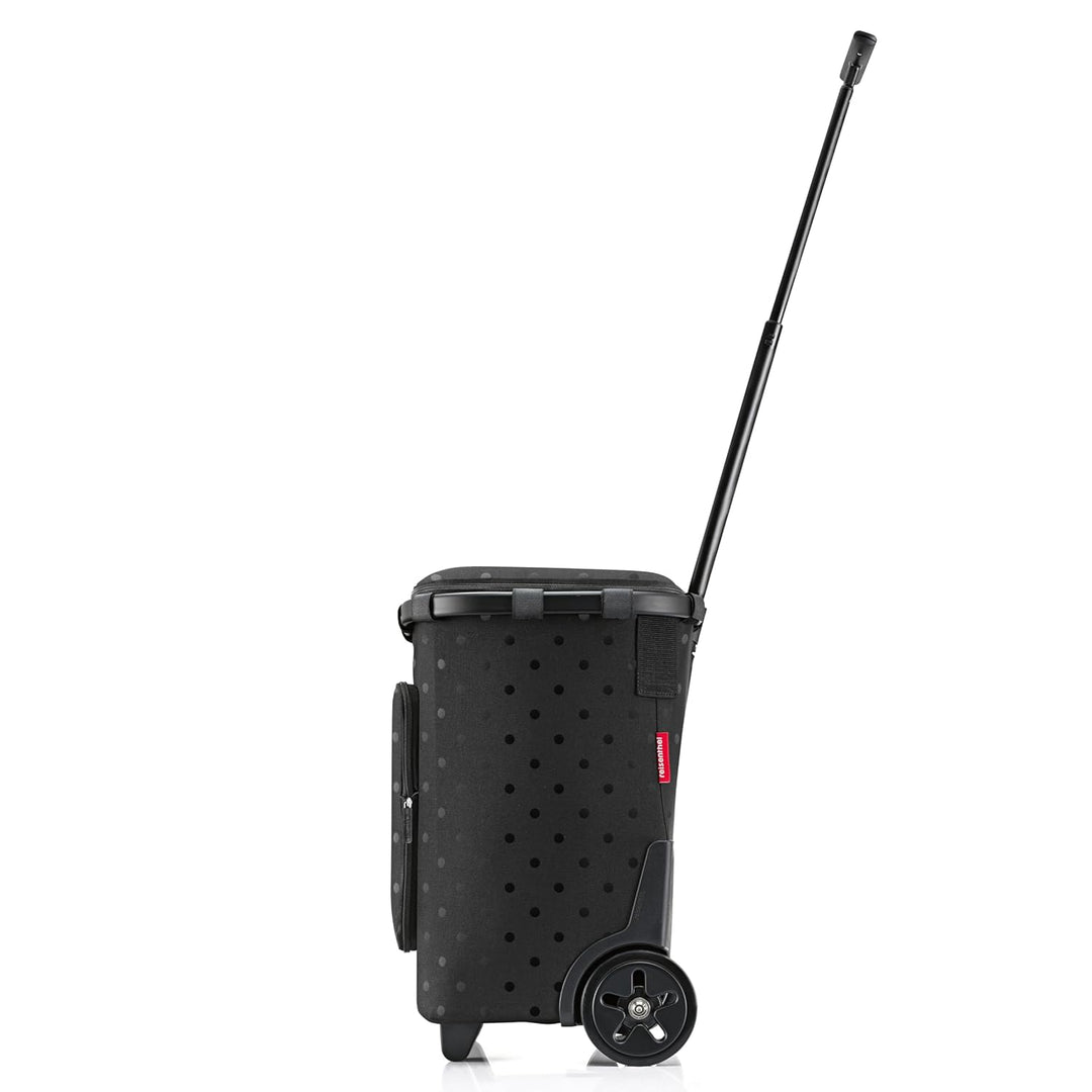 reisenthel carrycruiser Plus in Glossy dots Black – Tragbarer Einkaufstrolley mit Kühlfach, Schulter
