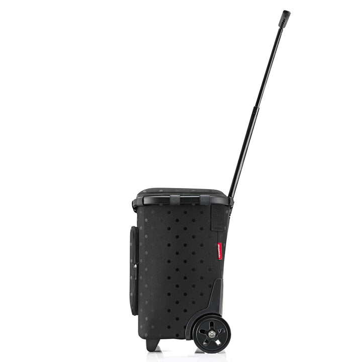 reisenthel carrycruiser Plus in Glossy dots Black – Tragbarer Einkaufstrolley mit Kühlfach, Schulter