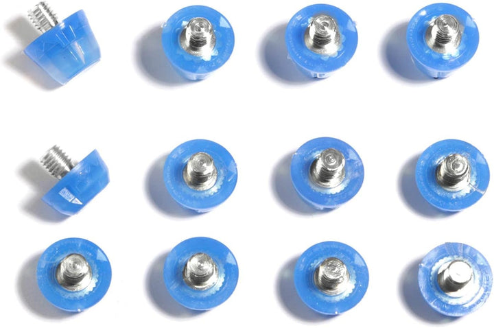 12 Tacos Fussballersatzteile aus Gummi für Fussballstiefel blau durchscheinend, blau durchscheinend