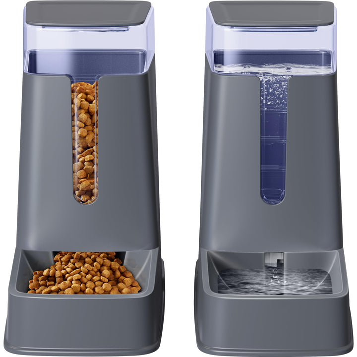 Automatischer Katzenfutterspender und Katzenwasserspender im Set, 2 Packungen, automatischer Hundefu