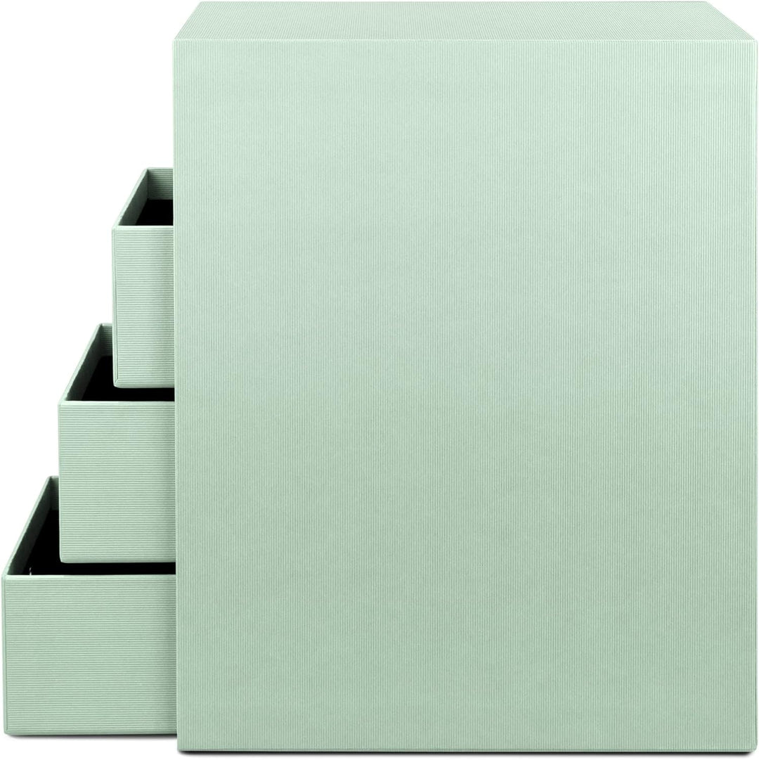 Rössler 1524452654 - S.O.H.O. 4er Schubladenbox für DIN A5, mit Griffloch, Mint, 250 x 175 x 320 mm,