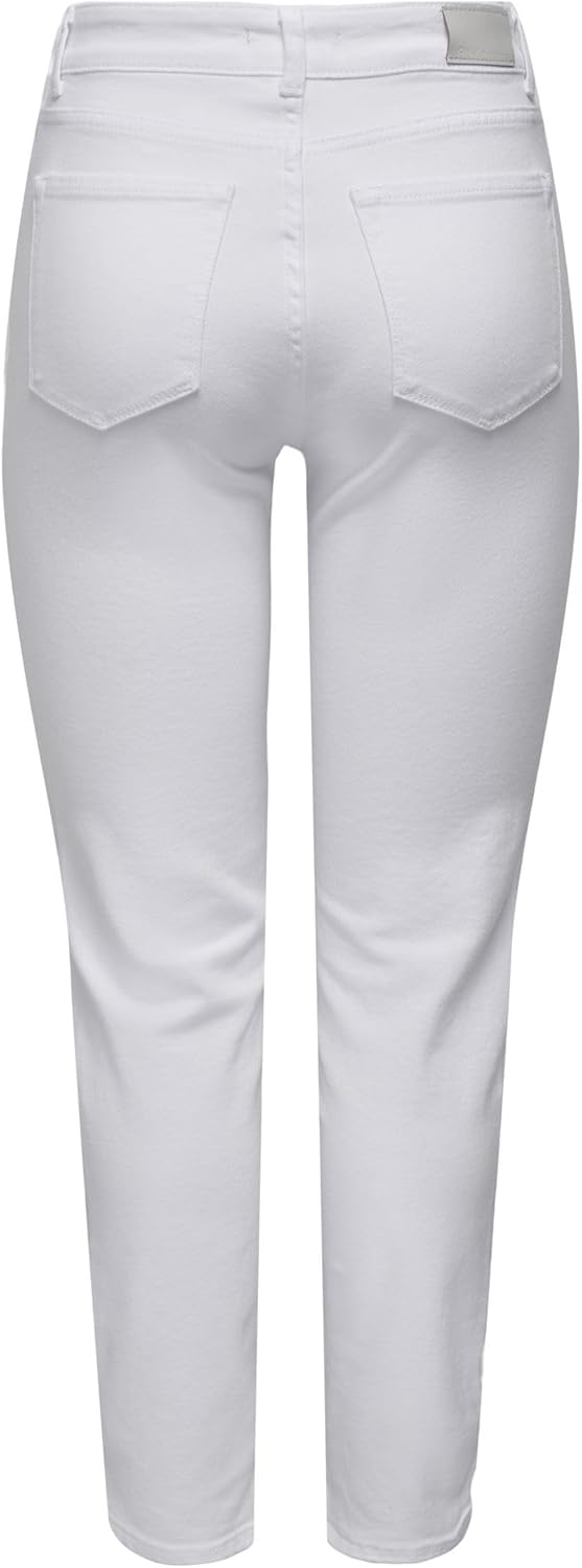 ONLY Female Straight-Fit ONLEMILY Stretch HW ST AK DNM CRO790NOOS 26W / 34L Weiss, 26W / 34L Weiss
