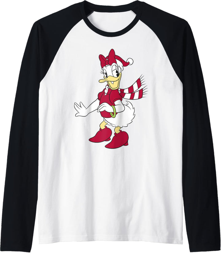 Disney Mickey And Friends Weihnachten Daisy Duck Santa Hat Raglan