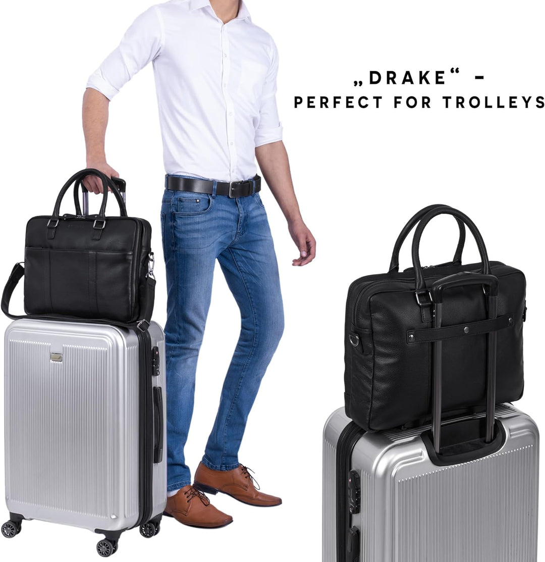 STILORD Drake Businesstasche Leder Gross Vintage Aktentasche XL Ledertasche Laptoptasche für Arbeit