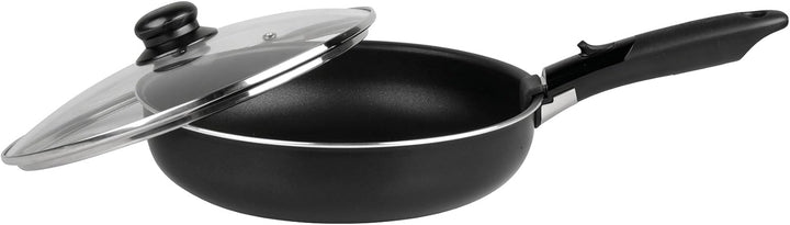 Sitram 712771 Bratpfanne Family aus gepresstem Aluminium, schwarz, Ø 26 cm, H 6,5 cm, mit Dampfdecke