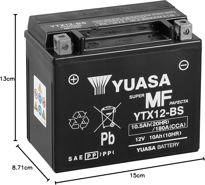 Yuasa YTX12-BS (WC) wartungsfreie Batterie