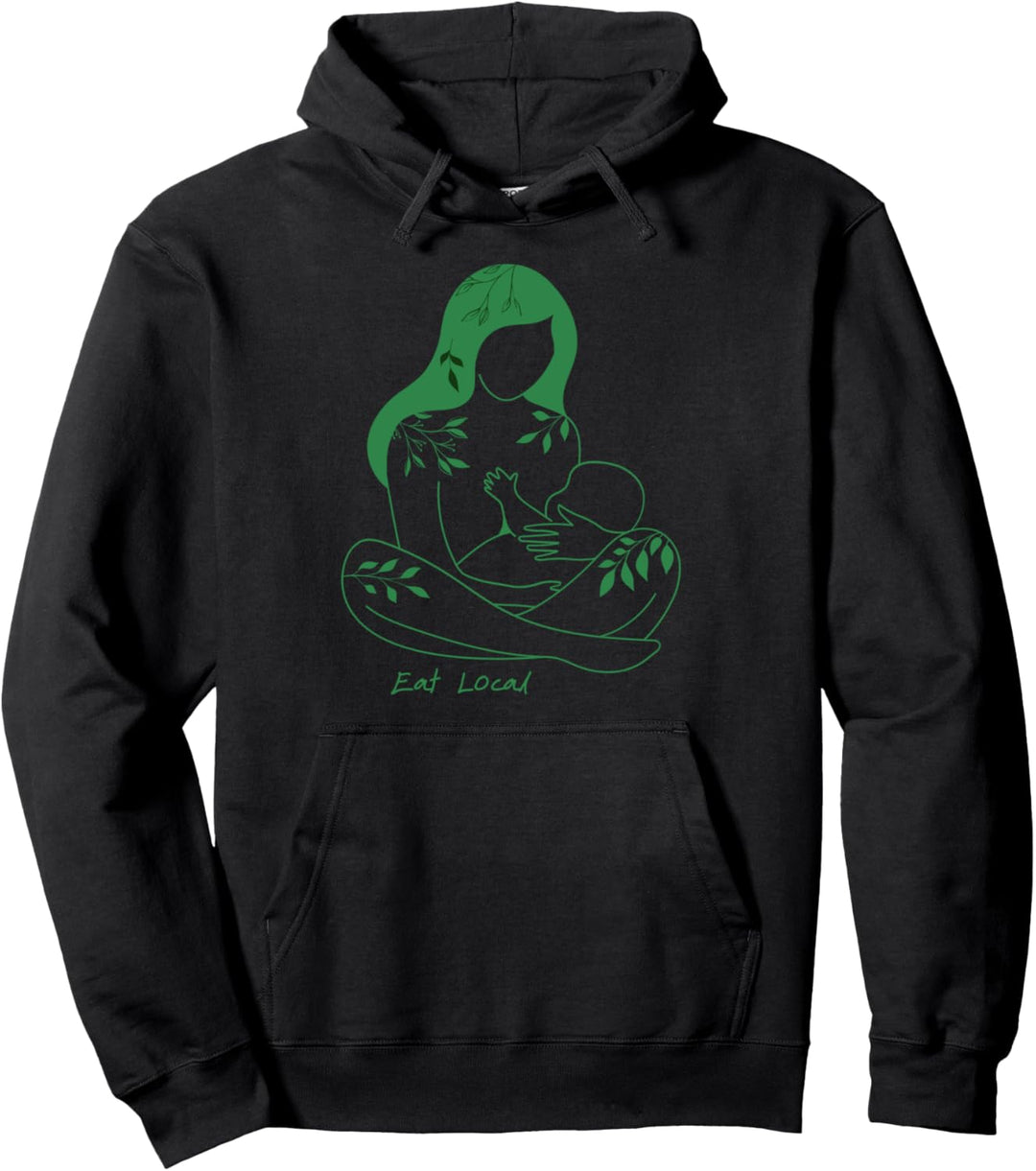 Lustiges Essen lokal für Stillförderung. stillende Mütter. Pullover Hoodie