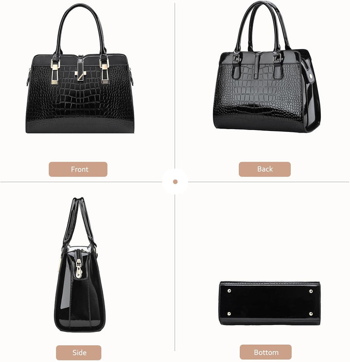 Nicole&amp;Doris Damen Handtaschen Neue Umhängetasche Lackleder Shell Schultertasche Henkeltaschen Tasch