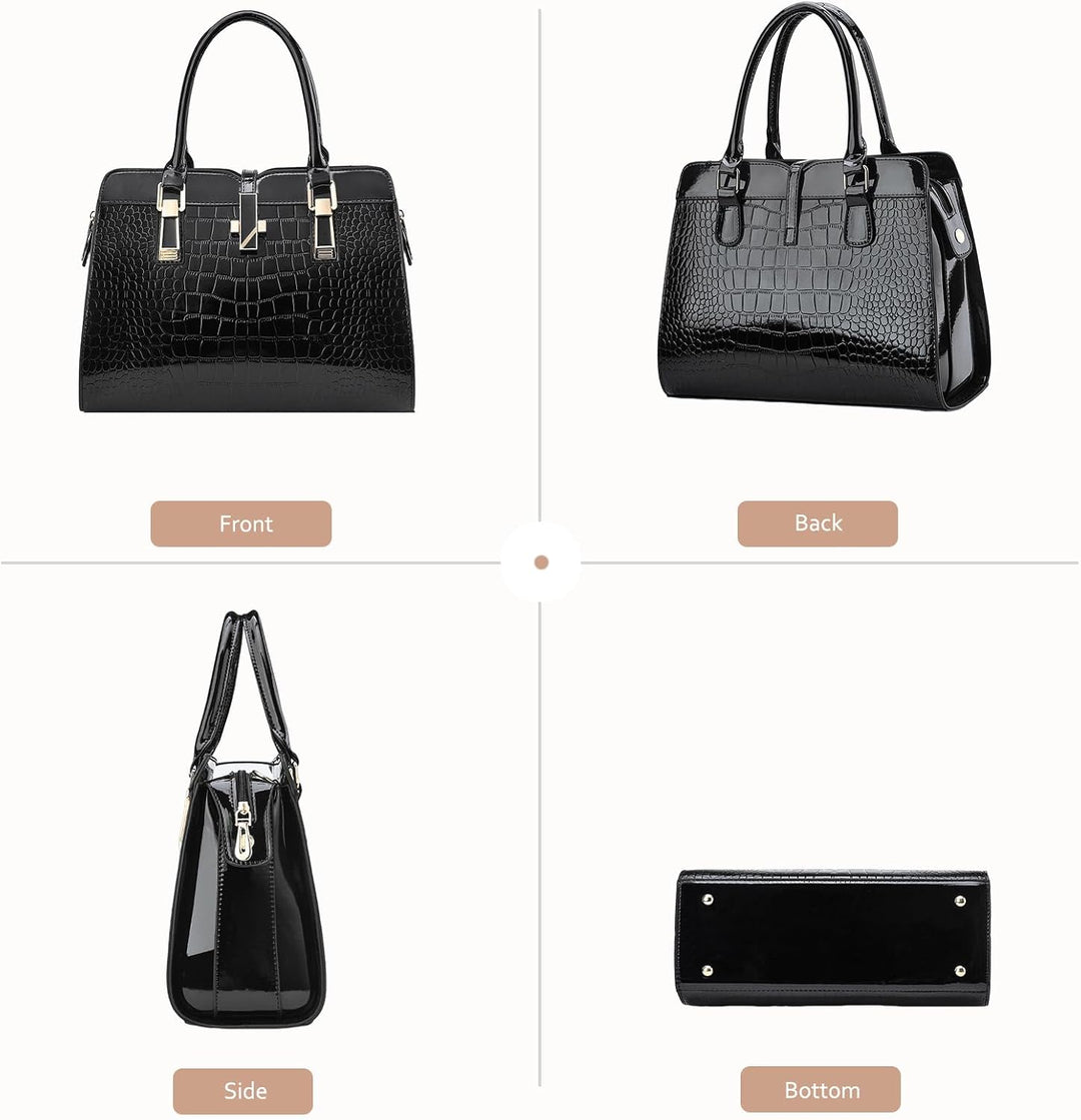 Nicole&amp;Doris Damen Handtaschen neue Umhängetasche Lackleder Shell schultertasche Henkeltaschen Tasch