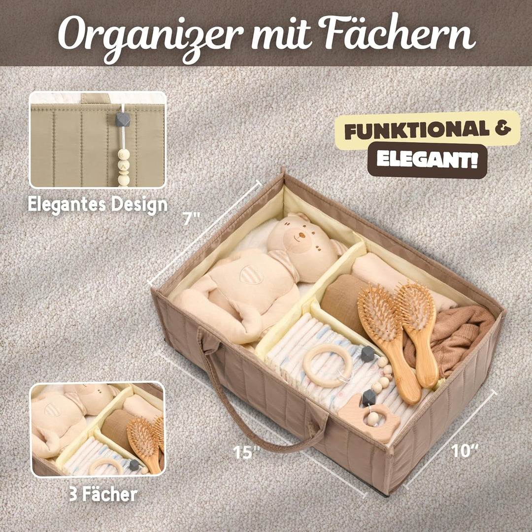 SEBRAM Windel-Organizer – Wickeltisch-Organizer mit verstellbaren Trennwänden für sofortige Ordnung