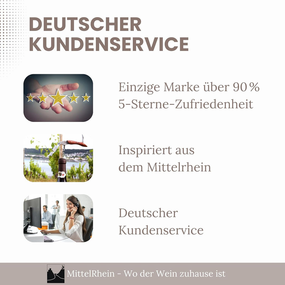 LORELEY® MITTELRHEIN Germany Premium Kellnermesser | Korkenzieher | Weinöffner | Flaschenöffner aus