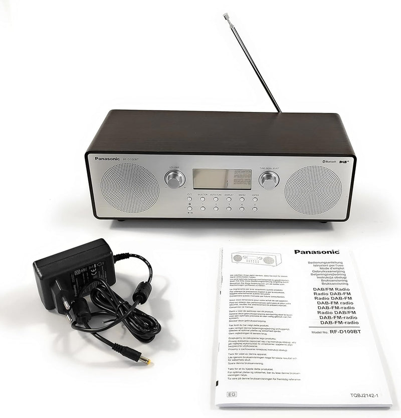 Panasonic RF-D100BTEGT Digitalradio im Retro-Design (Stereo Klang, DAB+, UKW Tuner, Netz- und Batter