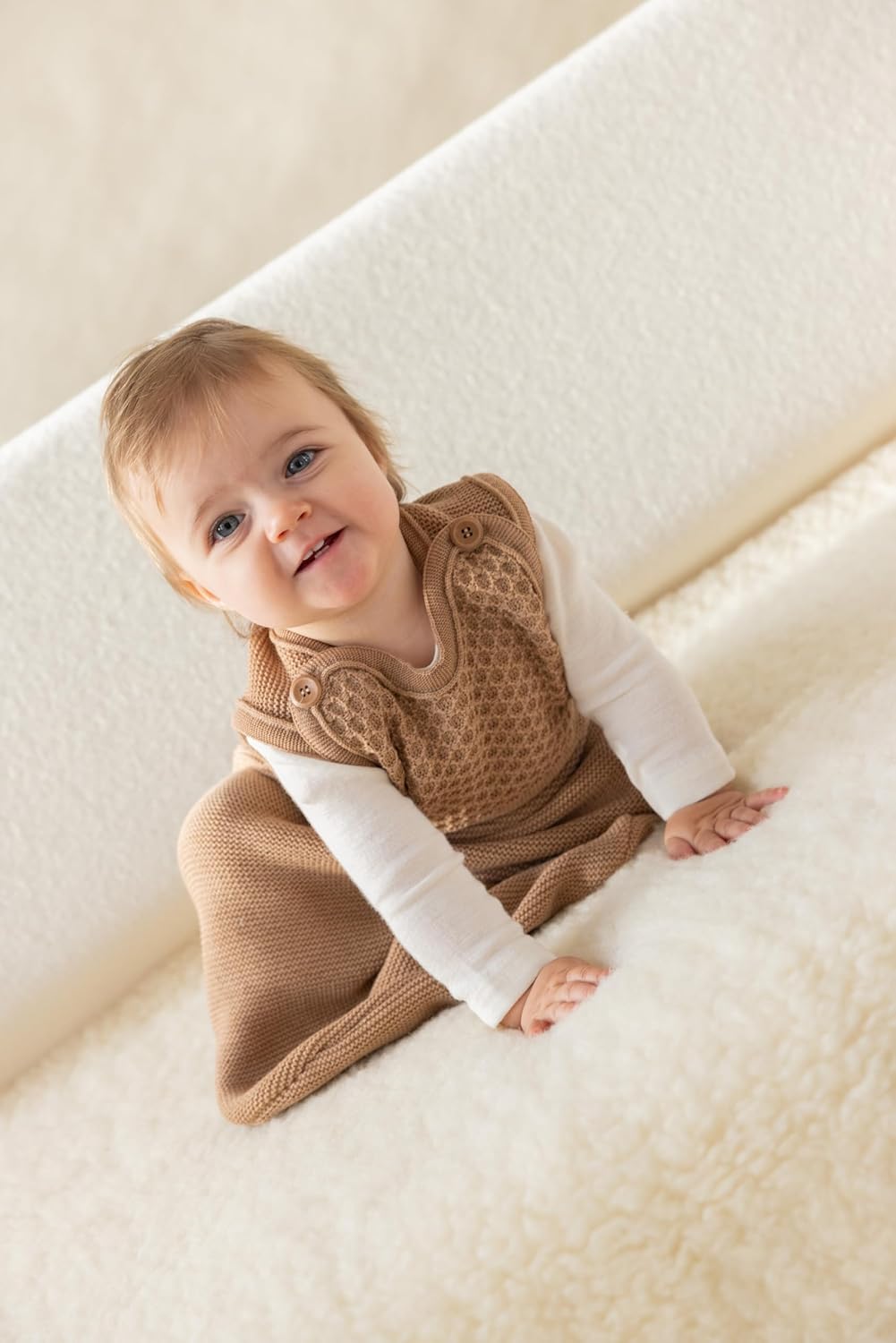 TRÄGER-Schlafsack Baby & Kleinkind - 100% Bio-Merino, TOG 1.7 – atmungsaktiv - Unisex Gr. 60 cm & 75