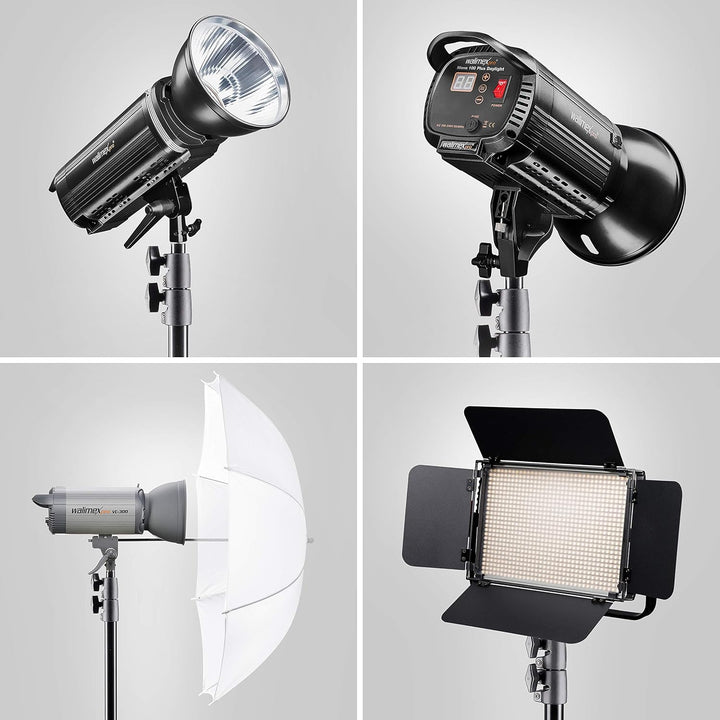 Walimex pro AIR 200 Lampenstativ 200cm - Lichtstativ mit Luftfederung Höhe max 200 cm, 4,5 kg Tragla
