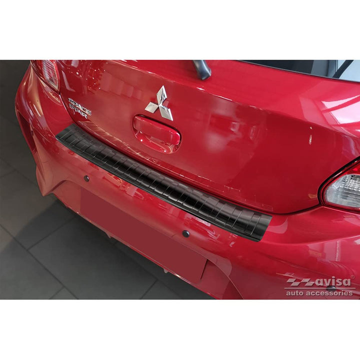 Avisa Schwarz Edelstahl Heckstossstangenschutz kompatibel mit Mitsubishi Space Star Facelift 2020- &