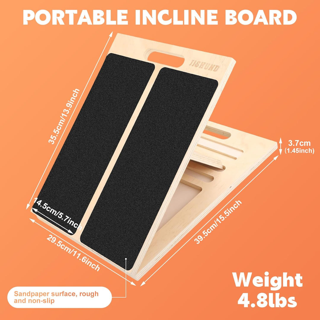 Professionelles Schrägbrett aus Holz, Tragbares Wadendehner Verstellbarer Mobility Board mit Tragegr