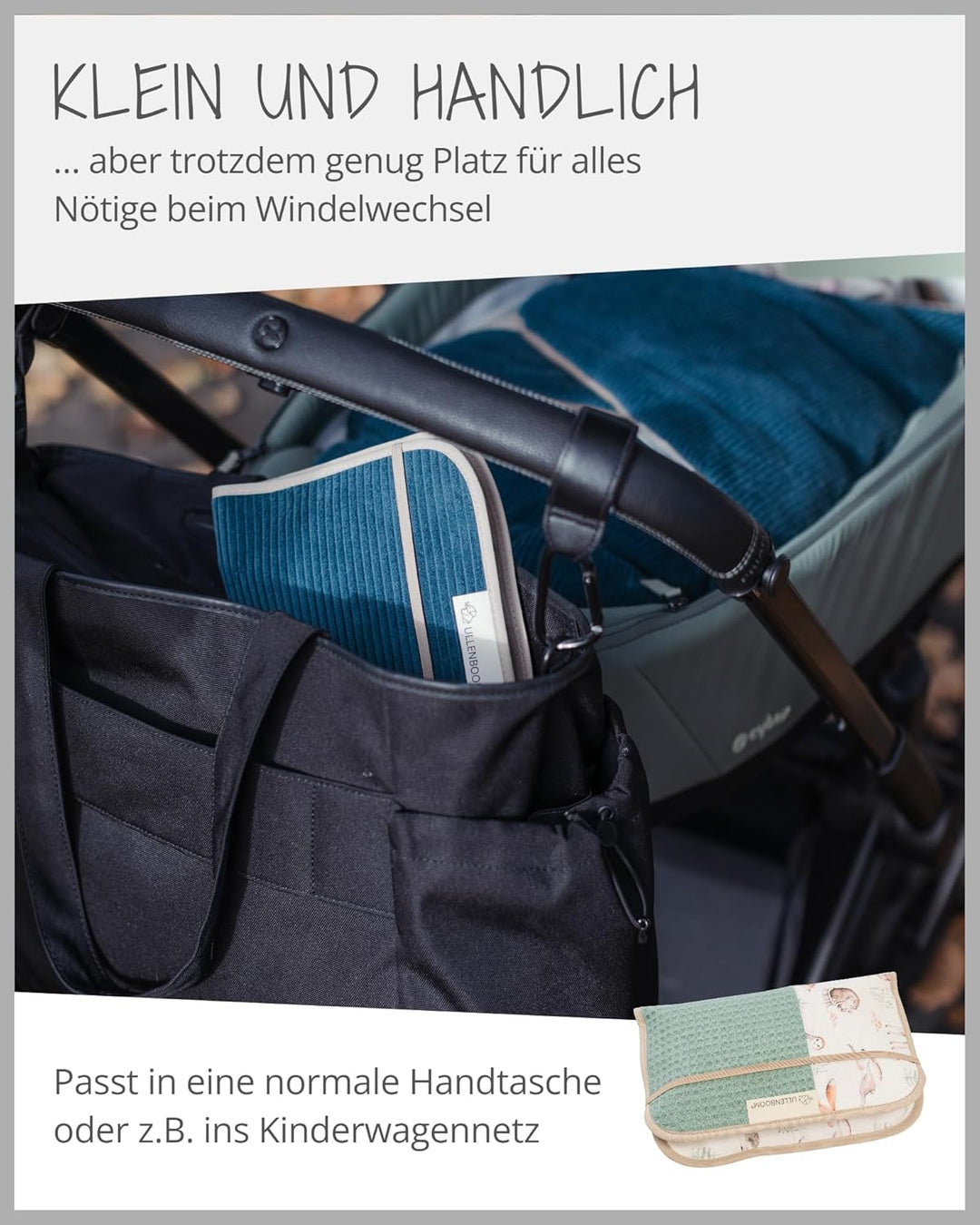 ULLENBOOM Windeltasche für unterwegs Waldfreunde (Made in EU) - Wickeltasche für bis zu 3 Windeln, F