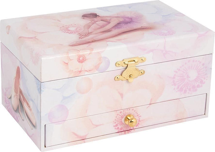 goki 15555 Musikspieldose Ballerina, Schmuckschatulle mit Spiegel, Spieluhr Melodie 'Schwanensee', M