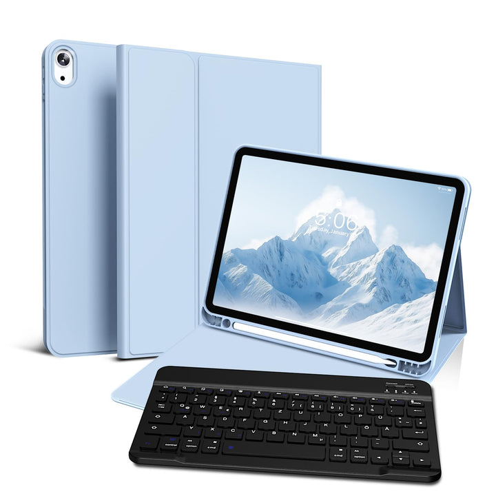 Hülle mit Tastatur für iPad Air 11 Zoll M3/M2, iPad Air 7 6 5 4 (2025/2024/2022/2020) 10,9 Zoll, Sof