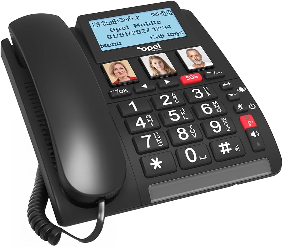 Home Phone 2 Festnetztelefon 4G mit Bluetooth und SOS-Notfall-Taste
