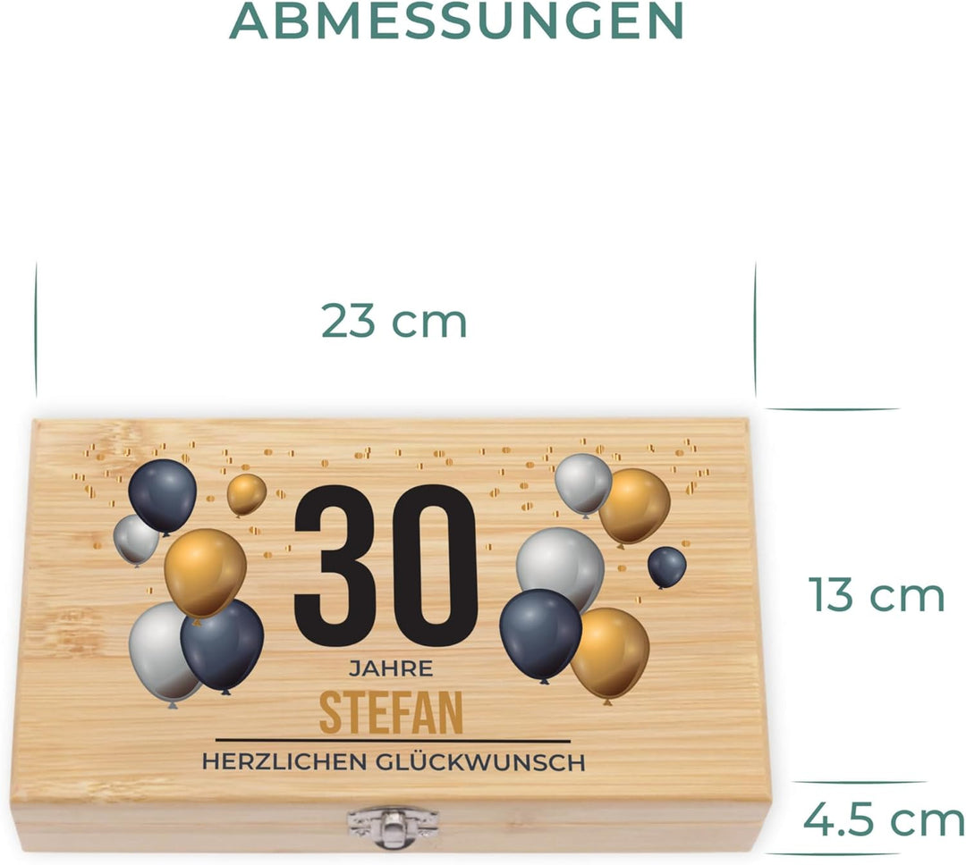 LAUBLUST Weinöffner Set Personalisiert mit Wunschtext - 5er Weinzubehörset als Geschenk zum Geburtst