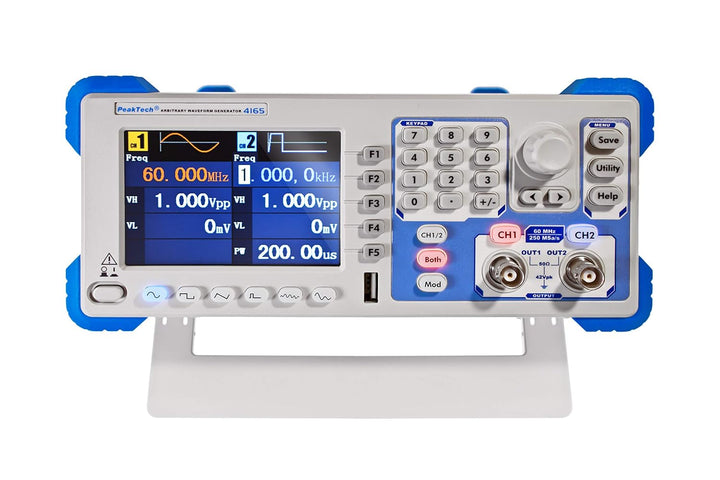 PeakTech 4165 - 1µHz - 65MHz Arbitrary Waveform Generator, 2-Kanal Arbiträrgenerator, 200 MHz Freque