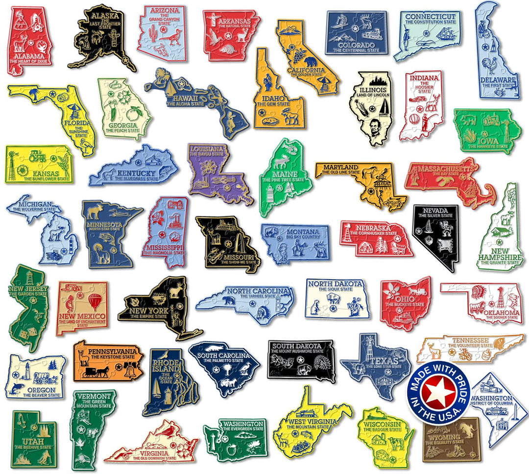 Complete State Map Magnet Collection by Classic Magnets Weiss/Opulenter Garten, Weiss/Opulenter Gart