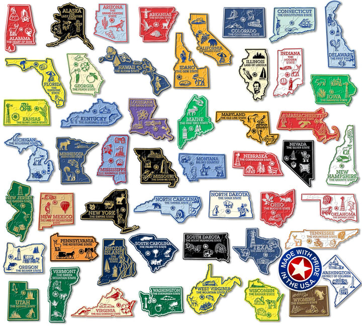 Complete State Map Magnet Collection by Classic Magnets Weiss/Opulenter Garten, Weiss/Opulenter Gart