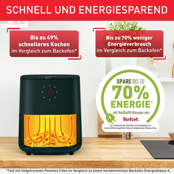 Tefal EY1303 Easy Fry Essential Heissluftfritteuse | 3,5 L Fassungsvermögen | energiesparend | einst