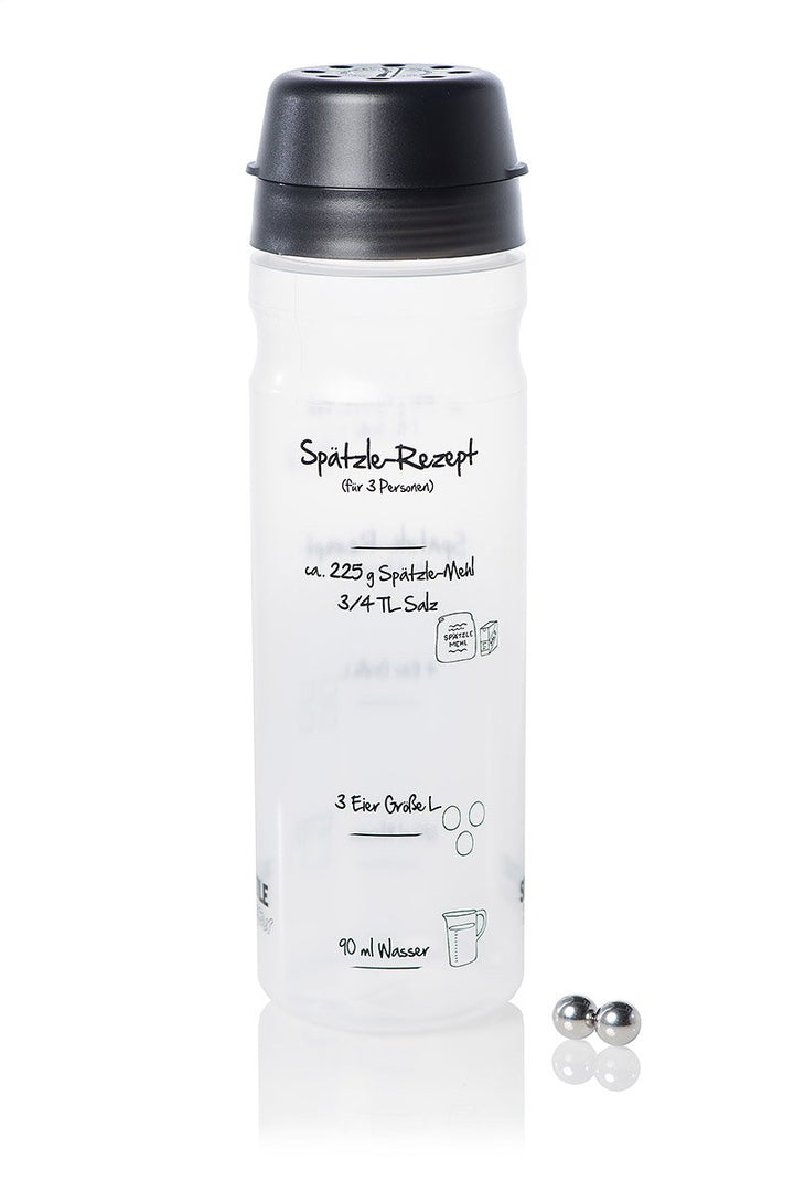 Spätzle-Shaker (ANTHRAZIT für 4 Portionen selbstgemachte Spätzle (875ml) Spätzlepresse und Mixer in