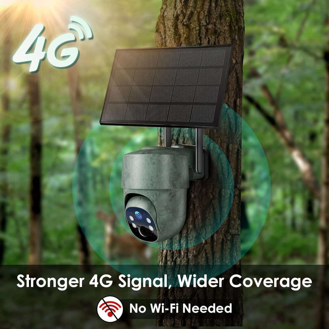 WOLFANG 4G LTE Wildkamera, Überwachungskamera mit Handyübertragung App Wildkamera Solar mit SIM Kart