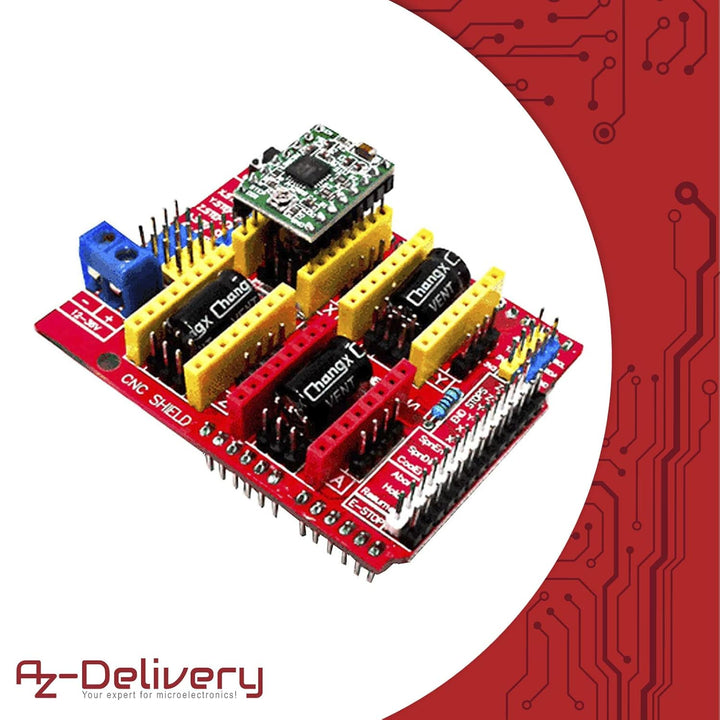 AZDelivery 3 x CNC Shield V3 Bundle mit 4 Stück A4988 Schrittmotor Treiber Stepper mit Kühlkörper ko